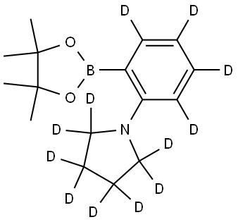 1-(2-(4,4,5,5-tetramethyl-1,3,2-dioxaborolan-2-yl)phenyl-3,4,5,6-d4)pyrrolidine-2,2,3,3,4,4,5,5-d8 Struktur