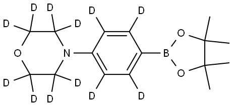 4-(4-(4,4,5,5-tetramethyl-1,3,2-dioxaborolan-2-yl)phenyl-2,3,5,6-d4)morpholine-2,2,3,3,5,5,6,6-d8 Struktur