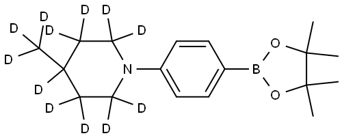 4-(methyl-d3)-1-(4-(4,4,5,5-tetramethyl-1,3,2-dioxaborolan-2-yl)phenyl)piperidine-2,2,3,3,4,5,5,6,6-d9 Struktur