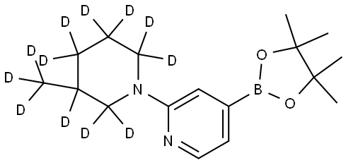 2-(3-(methyl-d3)piperidin-1-yl-2,2,3,4,4,5,5,6,6-d9)-4-(4,4,5,5-tetramethyl-1,3,2-dioxaborolan-2-yl)pyridine Struktur