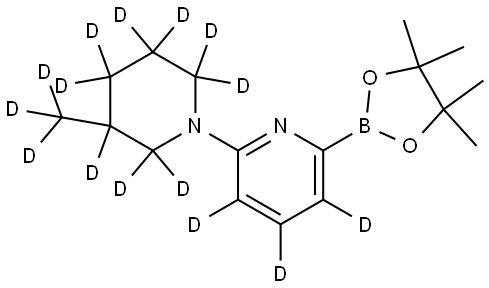 2-(3-(methyl-d3)piperidin-1-yl-2,2,3,4,4,5,5,6,6-d9)-6-(4,4,5,5-tetramethyl-1,3,2-dioxaborolan-2-yl)pyridine-3,4,5-d3 Struktur