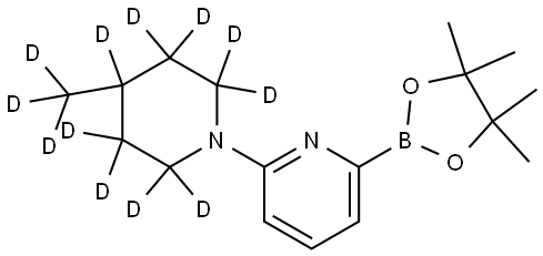 2-(4-(methyl-d3)piperidin-1-yl-2,2,3,3,4,5,5,6,6-d9)-6-(4,4,5,5-tetramethyl-1,3,2-dioxaborolan-2-yl)pyridine Struktur