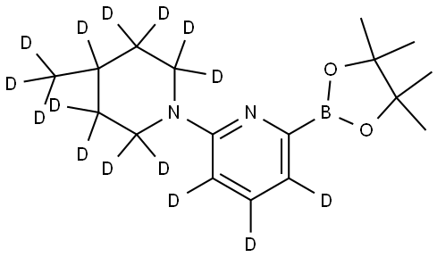 2-(4-(methyl-d3)piperidin-1-yl-2,2,3,3,4,5,5,6,6-d9)-6-(4,4,5,5-tetramethyl-1,3,2-dioxaborolan-2-yl)pyridine-3,4,5-d3 Struktur