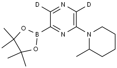 2-(2-methylpiperidin-1-yl)-6-(4,4,5,5-tetramethyl-1,3,2-dioxaborolan-2-yl)pyrazine-3,5-d2 Struktur