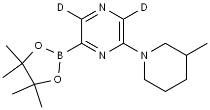 2-(3-methylpiperidin-1-yl)-6-(4,4,5,5-tetramethyl-1,3,2-dioxaborolan-2-yl)pyrazine-3,5-d2 Struktur