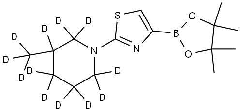 2-(3-(methyl-d3)piperidin-1-yl-2,2,3,4,4,5,5,6,6-d9)-4-(4,4,5,5-tetramethyl-1,3,2-dioxaborolan-2-yl)thiazole Structure