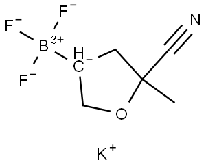 Potassium (5-cyano-5-methyl)tetrahydrofuran-3-trifluoroborate Struktur