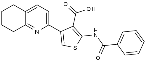 3-Thiophenecarboxylic acid, 2-(benzoylamino)-4-(5,6,7,8-tetrahydro-2-quinolinyl)- Struktur