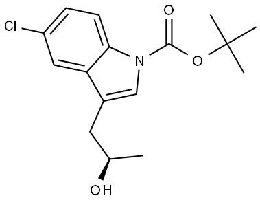 1H-Indole-1-carboxylic acid, 5-chloro-3-[(2R)-2-hydroxypropyl]-, 1,1-dimethylethyl ester Struktur