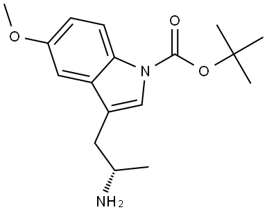 1H-Indole-1-carboxylic acid, 3-[(2S)-2-aminopropyl]-5-methoxy-, 1,1-dimethylethyl ester Struktur