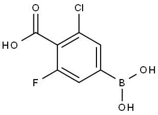 2-Chloro-4-(dihydroxyboranyl)-6-fluorobenzoic acid Struktur