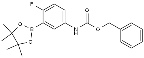 Benzyl N-[4-fluoro-3-(tetramethyl-1,3,2-dioxaborolan-2-yl)phenyl]carbamate Struktur