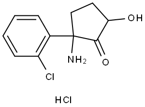 2-amino-2-(2-chlorophenyl)-5-hydroxycyclopentan-1-one hydrochloride Struktur