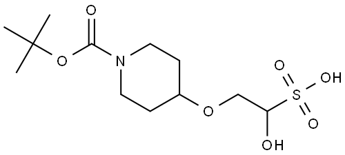 2-((1-(tert-butoxycarbonyl)piperidin-4-yl)oxy)-1-hydroxyethane-1-sulfonic acid Struktur