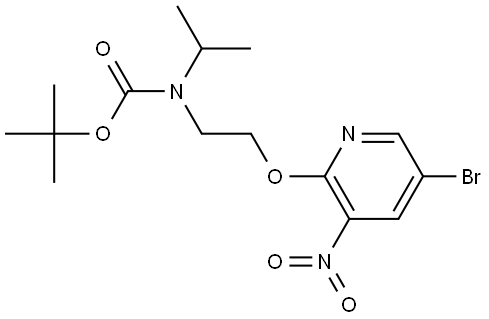 Carbamic acid, N-[2-[(5-bromo-3-nitro-2-pyridinyl)oxy]ethyl]-N-(1-methylethyl)-, 1,1-dimethylethyl ester Struktur