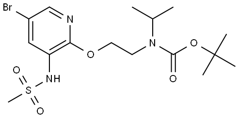 tert-butyl (2-((5-bromo-3-(methylsulfonamido)pyridin-2-yl)oxy)ethyl)(isopropyl)carbamate Struktur