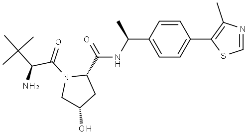 (2S,4S)-1-((S)-2-Amino-3,3-dimethylbutanoyl)-4-hydroxy-N-((S)-1-(4-(4-methylthiazol-5-yl)phenyl)ethyl)pyrrolidine-2-carboxamide Struktur