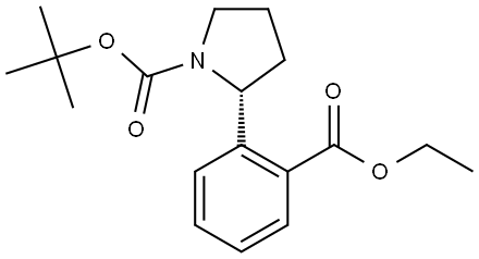 tert-butyl (R)-2-(2-(ethoxycarbonyl)phenyl)pyrrolidine-1-carboxylate Struktur