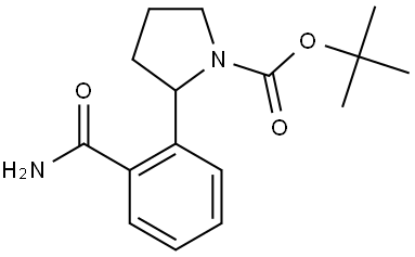 tert-butyl 2-(2-carbamoylphenyl)pyrrolidine-1-carboxylate Struktur