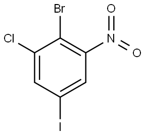 2-Bromo-1-chloro-5-iodo-3-nitro-benzene Struktur