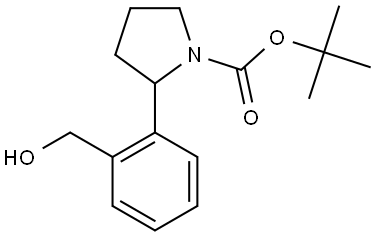 tert-butyl 2-(2-(hydroxymethyl)phenyl)pyrrolidine-1-carboxylate Struktur