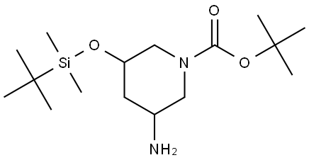 tert-butyl 3-amino-5-((tert-butyldimethylsilyl)oxy)piperidine-1-carboxylate Struktur