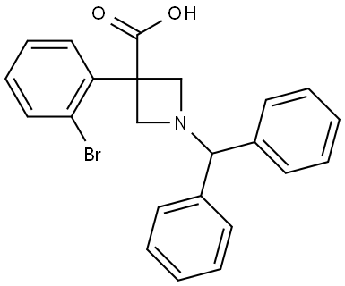 1-benzhydryl-3-(2-bromophenyl)azetidine-3-carboxylic acid Struktur