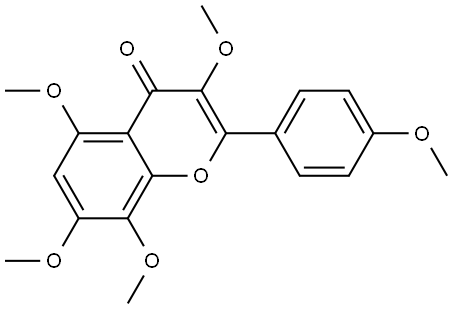 4H-1-Benzopyran-4-one, 3,5,7,8-tetramethoxy-2-(4-methoxyphenyl)- Struktur