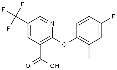 2-(4-fluoro-2-methylphenoxy)-5-(trifluoromethyl)nicotinic acid Struktur