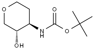 (3S,4R)-(3-Hydroxy-tetrahydro-pyran-4-yl)-carbamic acid tert-butyl ester Struktur