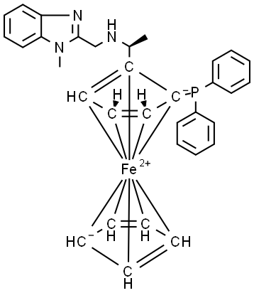 (1S)-1-(二苯基膦基)-2-[(1S)-1-[[(1-甲基-1H-苯并咪唑-2-基)甲基]氨基]乙基]二茂鐵, 2409181-81-1, 結(jié)構(gòu)式