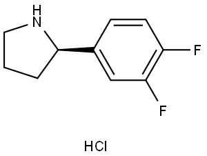 Pyrrolidine, 2-(3,4-difluorophenyl)-, hydrochloride (1:1), (2R)- Struktur