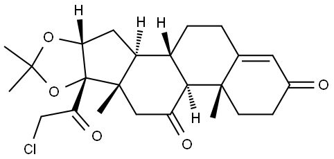 Pregn-4-ene-3,11,20-trione, 21-chloro-16,17-[(1-methylethyl)bis(oxy)]-, (16α)- Struktur