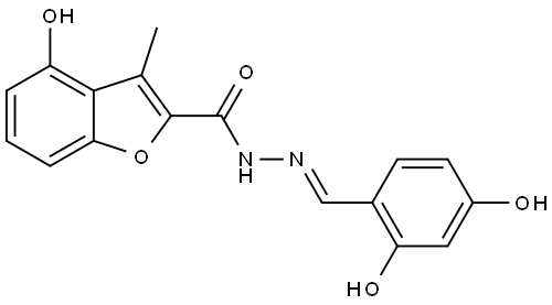 4-Hydroxy-3-methyl-2-benzofurancarboxylic acid (2E)-2-[(2,4-dihydroxyphenyl)meth... Struktur