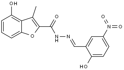 4-Hydroxy-3-methyl-2-benzofurancarboxylic acid (2E)-2-[(2-hydroxy-5-nitrophenyl).. Struktur