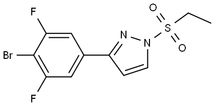 3-(4-Bromo-3,5-difluorophenyl)-1-(ethylsulfonyl)-1H-pyrazole Struktur