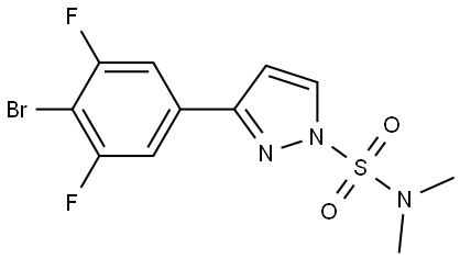 3-(4-Bromo-3,5-difluorophenyl)-N,N-dimethyl-1H-pyrazole-1-sulfonamide Struktur