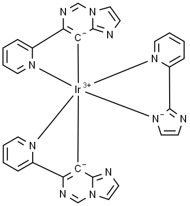 Iridium, [2-(1H-imidazol-2-yl-κN1)pyridinato-κN]bis[7-(2-pyridinyl-κN)imidazo[1,2-c]pyrimidin-8-yl-κC]- Struktur