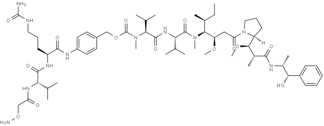 (Aminooxy)acetamide-Val-Cit-PAB-MMAE Struktur