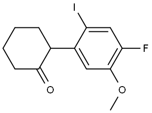 2-(4-fluoro-2-iodo-5-methoxyphenyl)cyclohexan-1-one Struktur