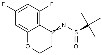 (R)-N-(5,7-difluorochroman-4-ylidene)-2-methylpropane-2-sulfinamide Struktur