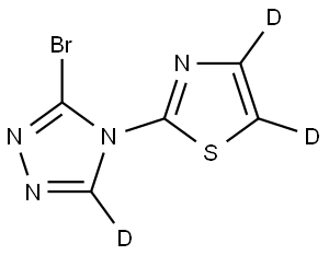 2-(3-bromo-4H-1,2,4-triazol-4-yl-5-d)thiazole-4,5-d2 Struktur