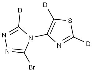 4-(3-bromo-4H-1,2,4-triazol-4-yl-5-d)thiazole-2,5-d2 Struktur