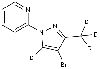 2-(4-bromo-3-(methyl-d3)-1H-pyrazol-1-yl-5-d)pyridine Struktur