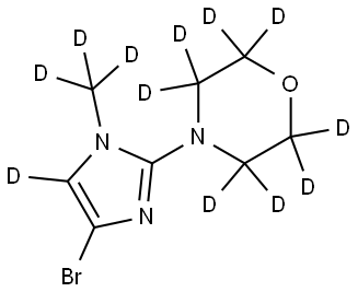 4-(4-bromo-1-(methyl-d3)-1H-imidazol-2-yl-5-d)morpholine-2,2,3,3,5,5,6,6-d8 Struktur