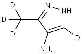 3-(methyl-d3)-1H-pyrazol-5-d-4-amine Struktur