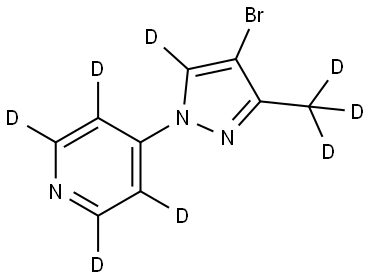 4-(4-bromo-3-(methyl-d3)-1H-pyrazol-1-yl-5-d)pyridine-2,3,5,6-d4 Struktur