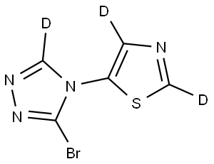 5-(3-bromo-4H-1,2,4-triazol-4-yl-5-d)thiazole-2,4-d2 Struktur