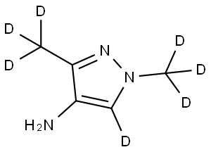 1,3-bis(methyl-d3)-1H-pyrazol-5-d-4-amine Struktur