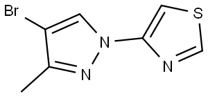 4-(4-bromo-3-methyl-1H-pyrazol-1-yl)thiazole Struktur